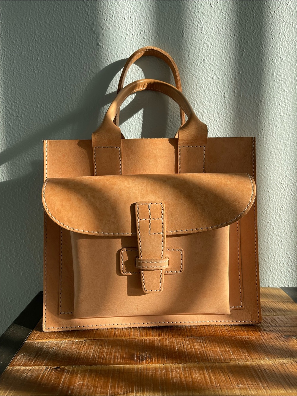 Agnes Baddoo Market Sac 1 in Natural Veggie Tan
